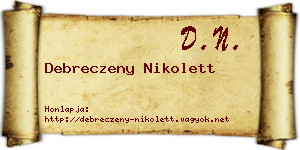 Debreczeny Nikolett névjegykártya