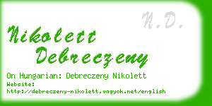 nikolett debreczeny business card